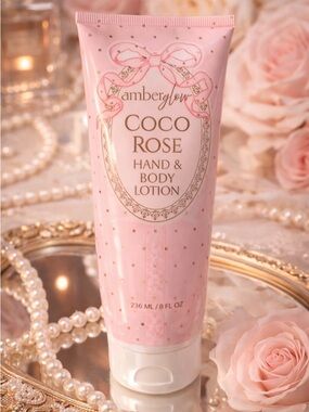 Amber Glow Coco Rose Hand & Body Lotion 8 oz Pink Luxury Floral Scent NEW